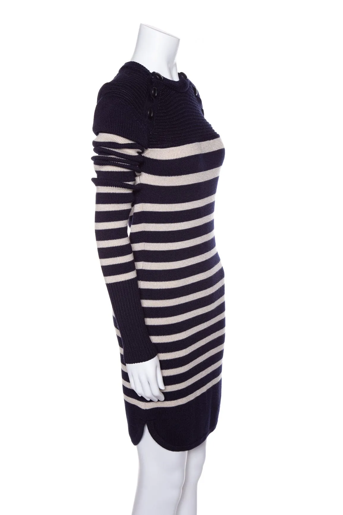Isabel Marant Navy and Cream Stripe Tunic Sweater Dress SZ 38