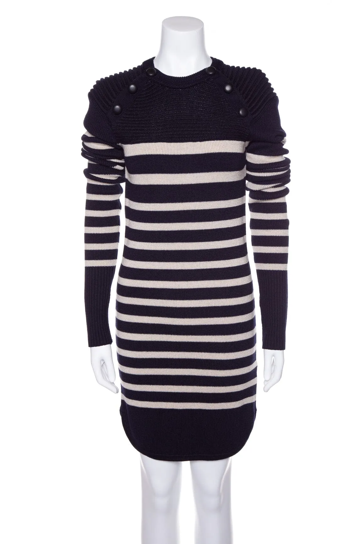 Isabel Marant Navy and Cream Stripe Tunic Sweater Dress SZ 38