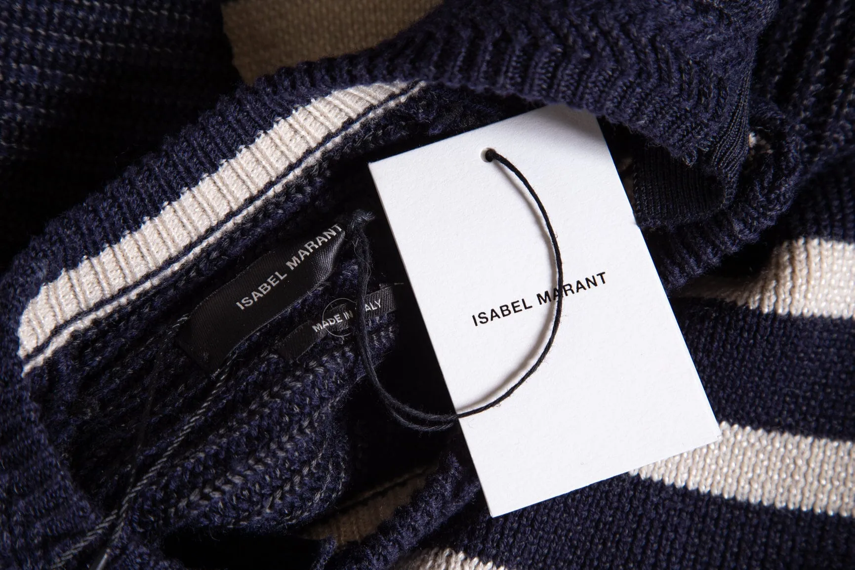 Isabel Marant Navy and Cream Stripe Tunic Sweater Dress SZ 38