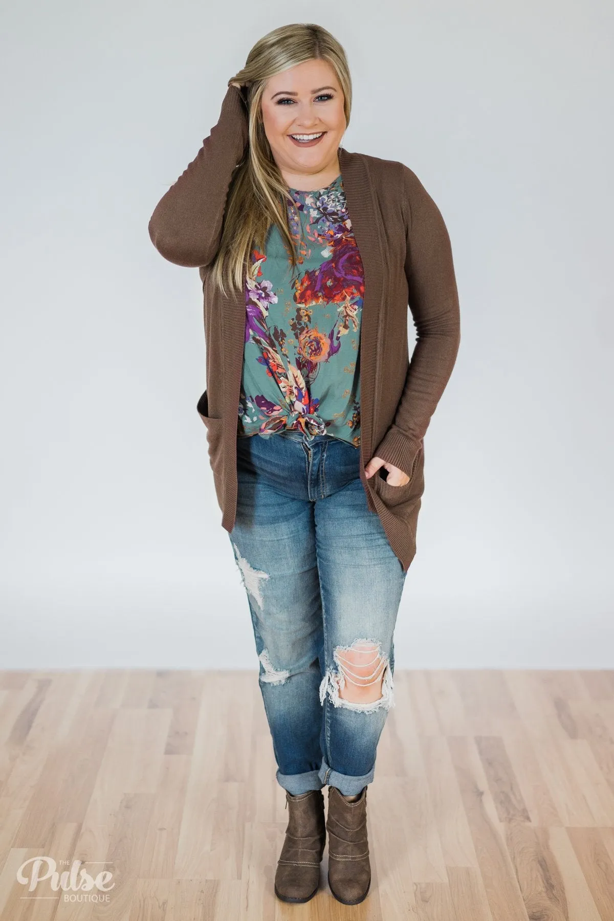 Island in the Stream Floral Tank Top- Dark Teal