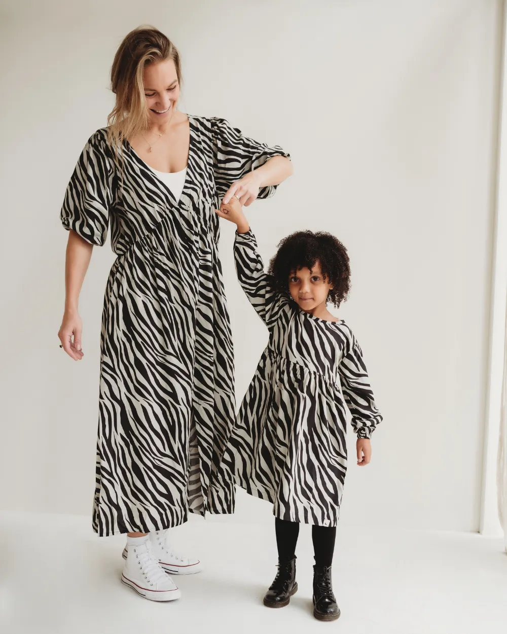 Jasmine Long Zebra Viscose Dress