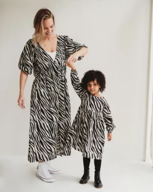 Jasmine Long Zebra Viscose Dress
