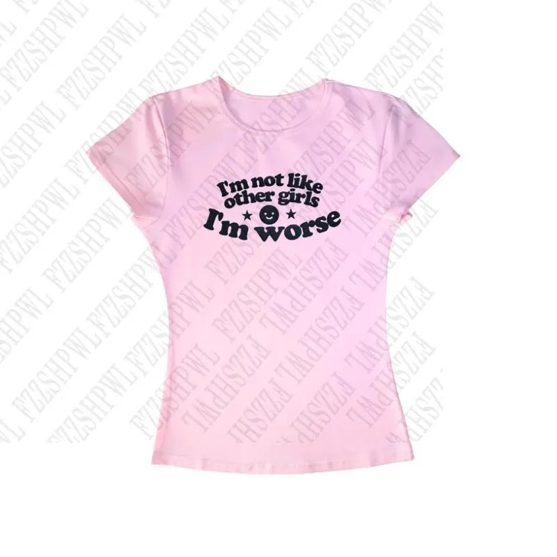 JazzHer Emo Female Sweet Cool Printing T-shirt Summer Y2K Kawaii Short Sleeve Pullover Daily Women's Clothing Simple Fashion Maiden tops