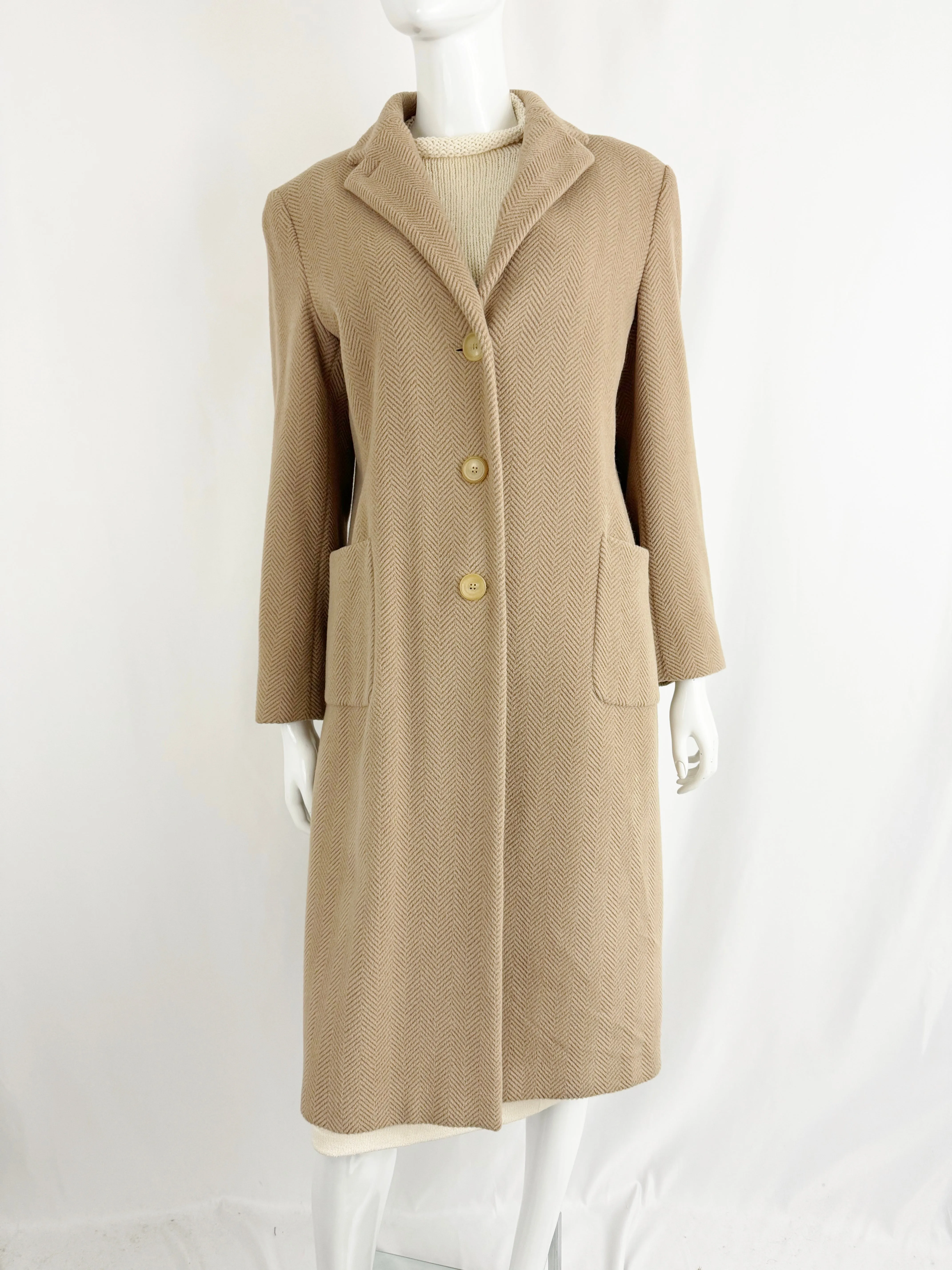 Jil Sander Herringbone Angora Coat Size S