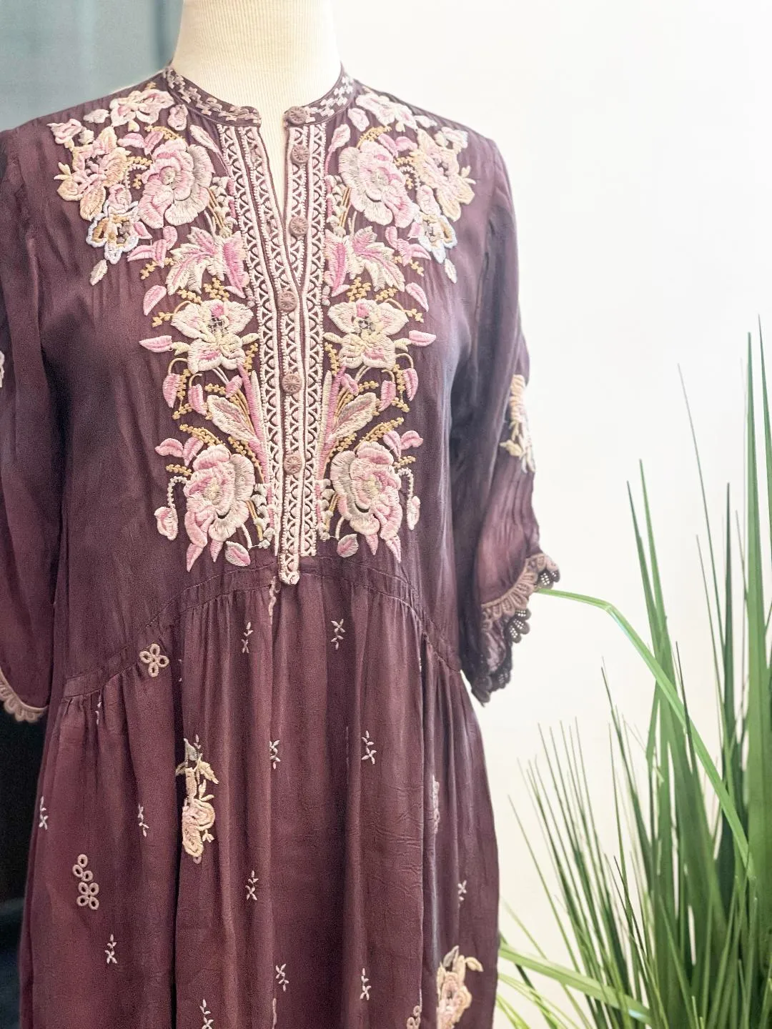 Johnny Was Triana Embroidered Tunic Dress Boho Chic C34222