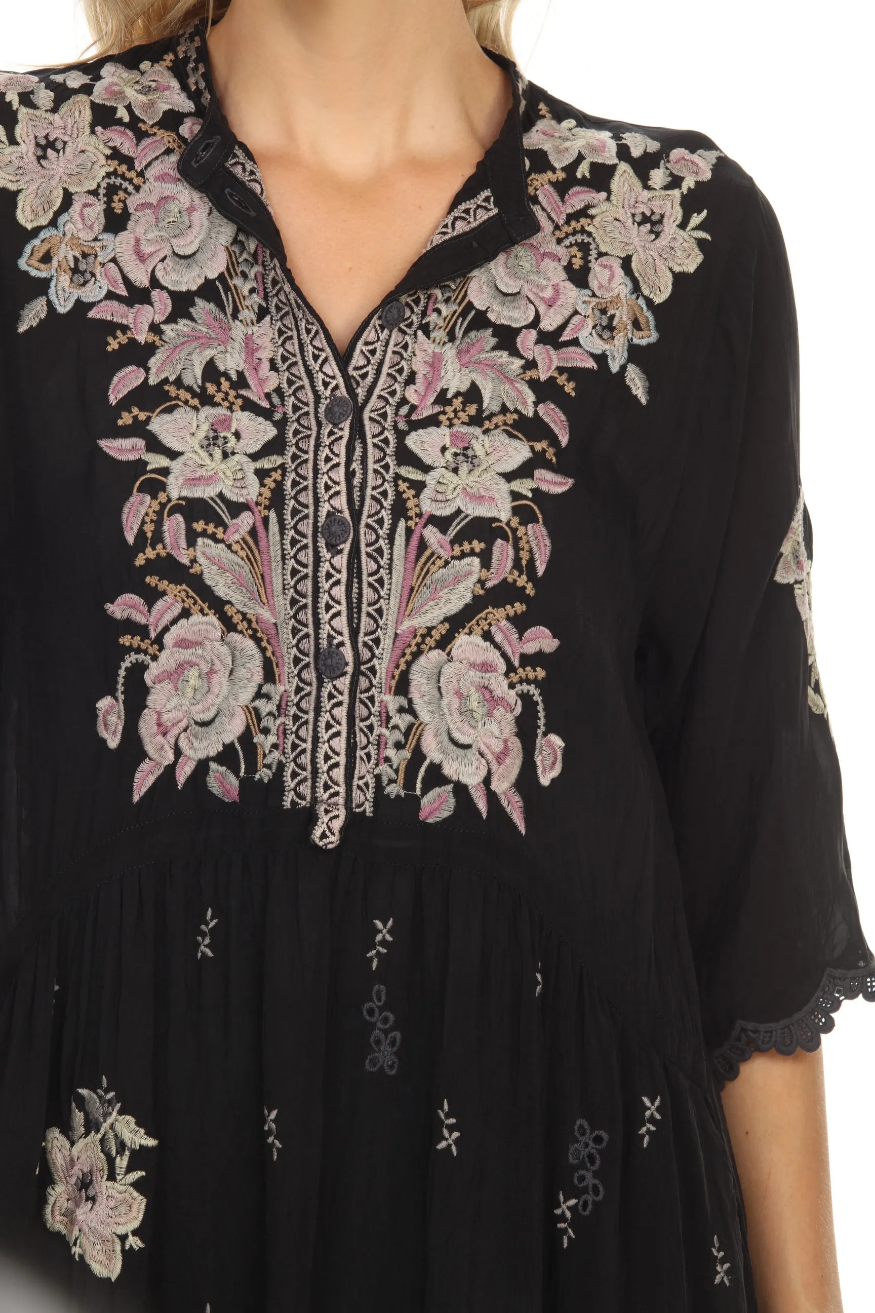 Johnny Was Triana Embroidered Tunic Dress Boho Chic C34222