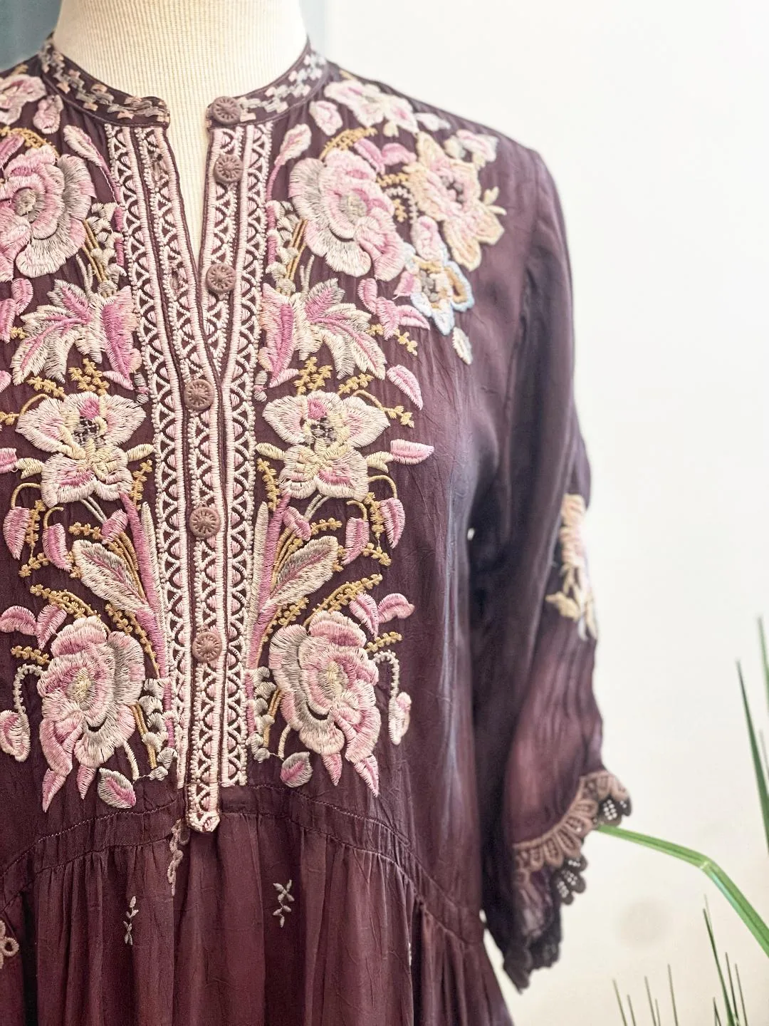 Johnny Was Triana Embroidered Tunic Dress Boho Chic C34222