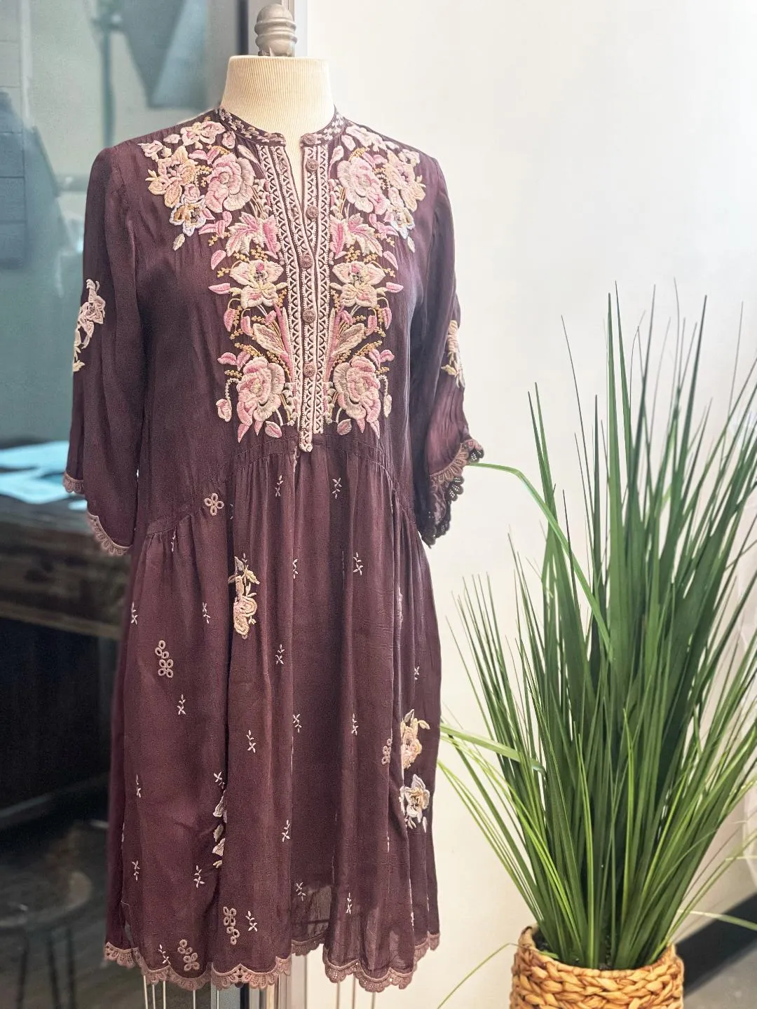 Johnny Was Triana Embroidered Tunic Dress Boho Chic C34222