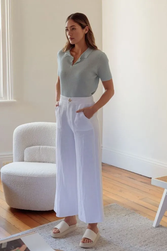 Jude Linen Pants - White