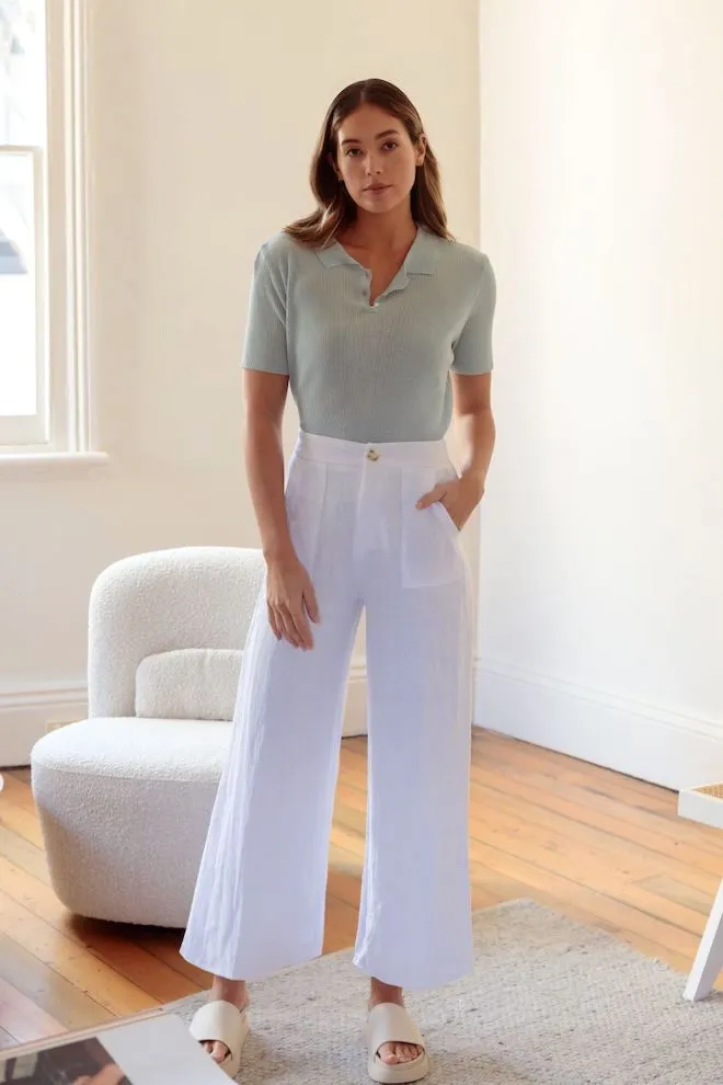 Jude Linen Pants - White