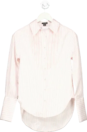 Karen Millen Pink/White Striped Classic Shirt UK 6