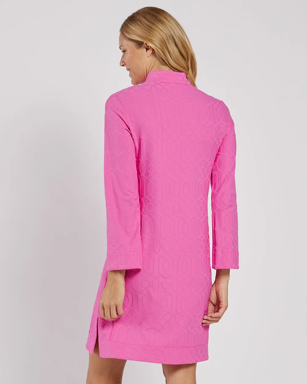Kate Pink Jaquard Dress in Jude Cloth