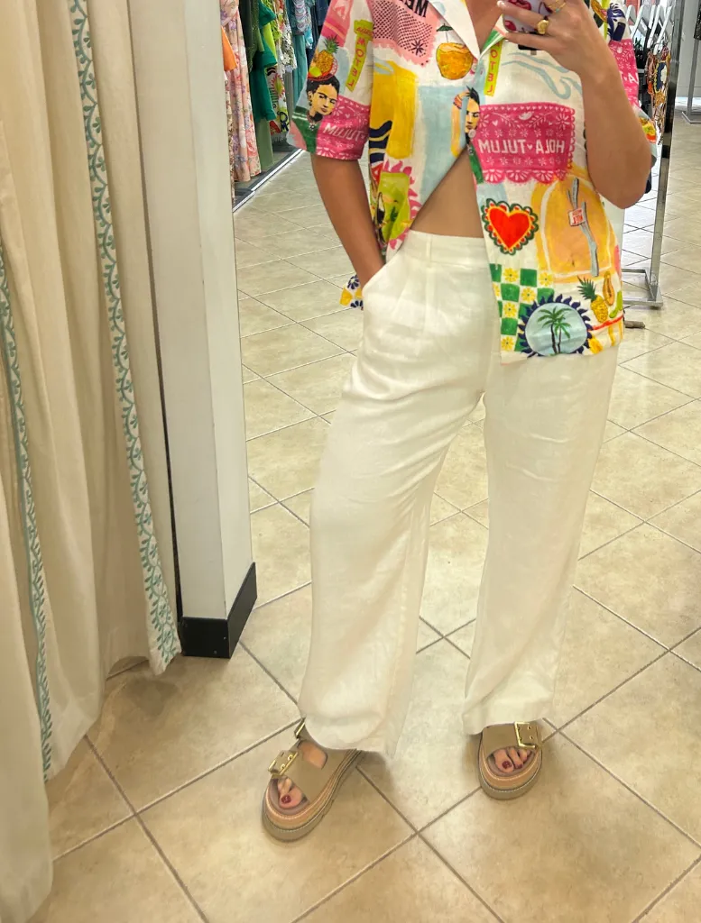 Katja Linen Trousers - White