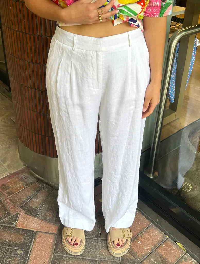 Katja Linen Trousers - White