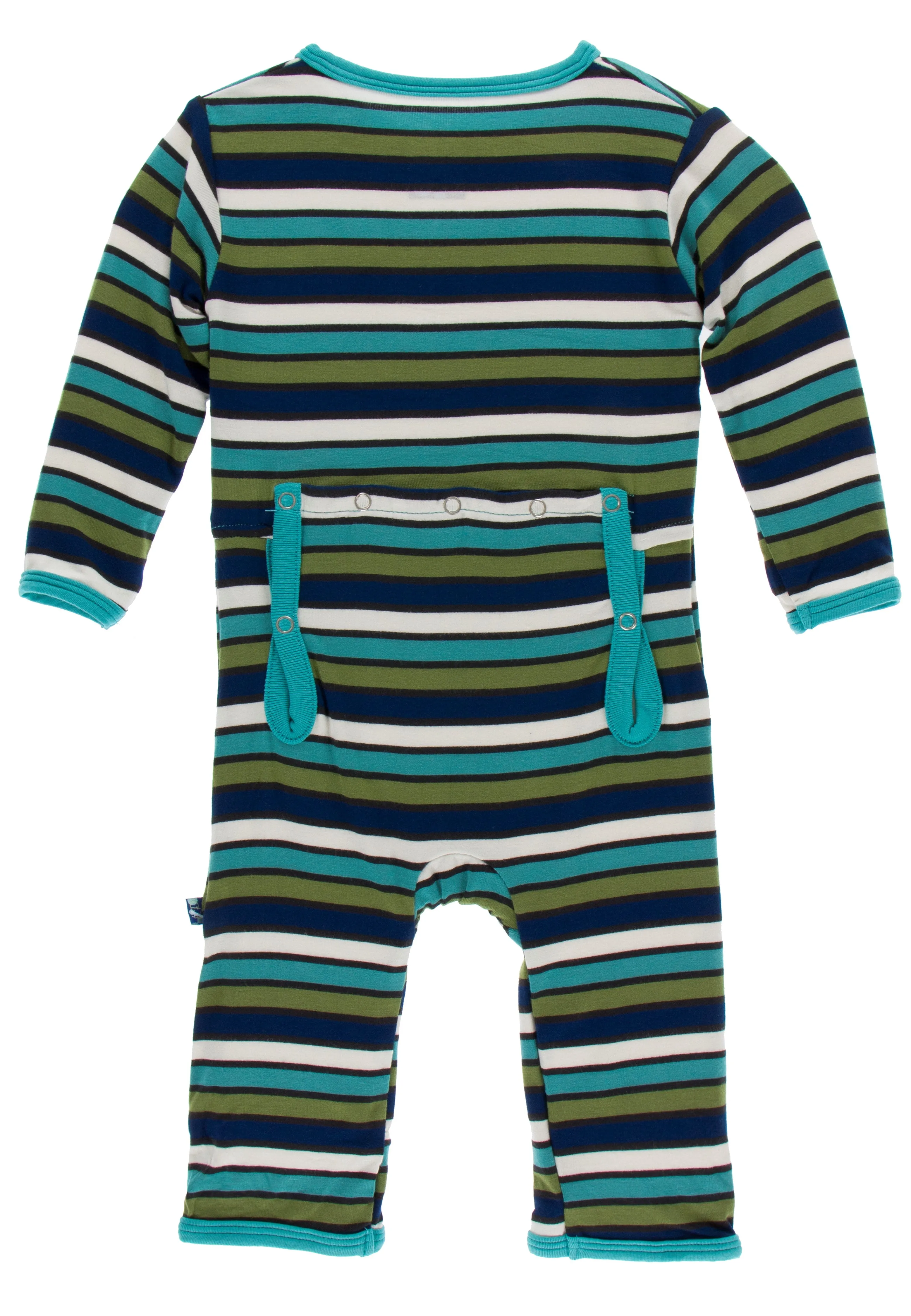 KicKee Pants Botany Grasshopper Stripe Coverall with Zipper