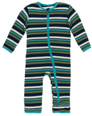 KicKee Pants Botany Grasshopper Stripe Coverall with Zipper