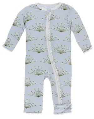KicKee Pants Dew Dill Muffin Ruffle Coverall with Zipper