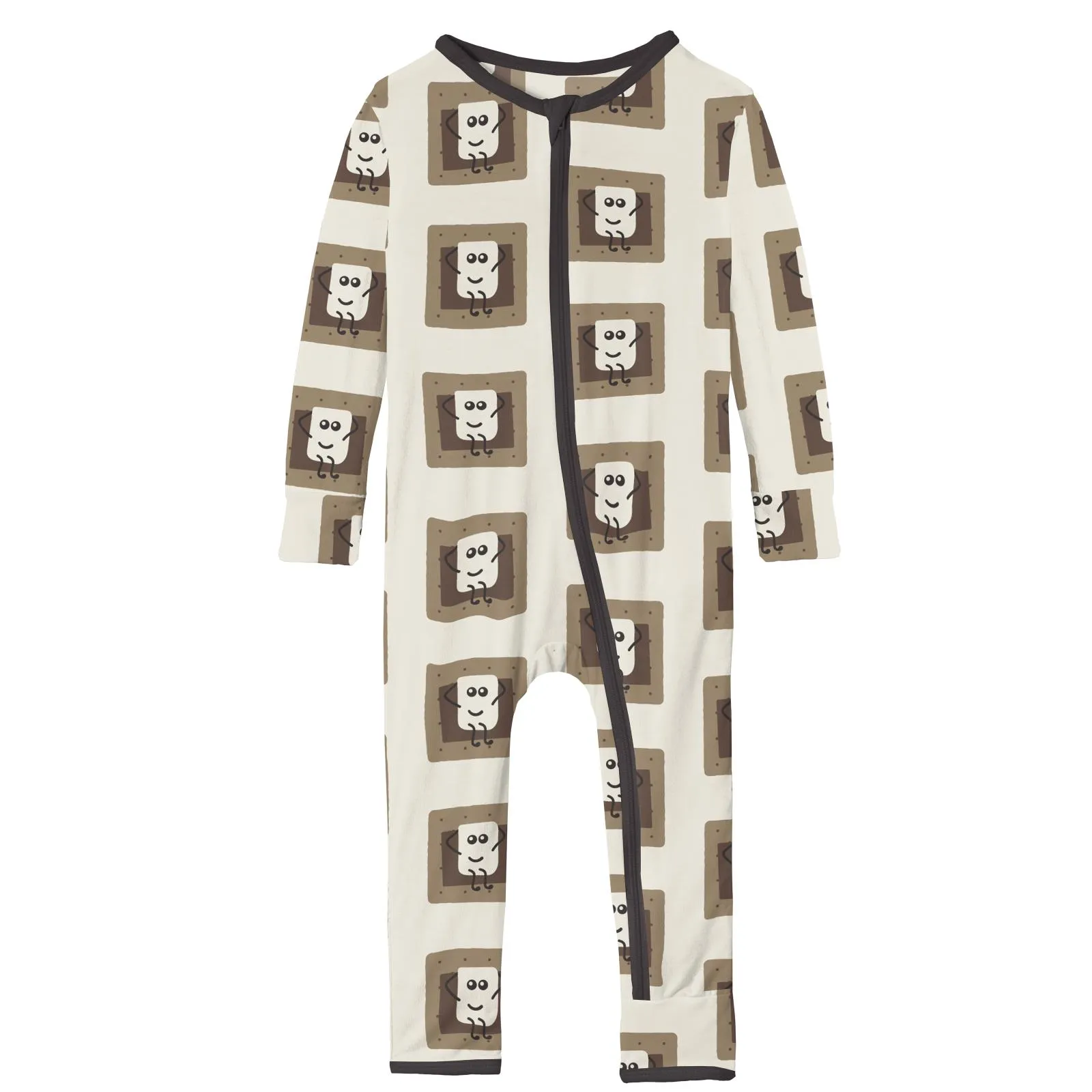 KicKee Pants Natural S'mores Coverall with Zipper