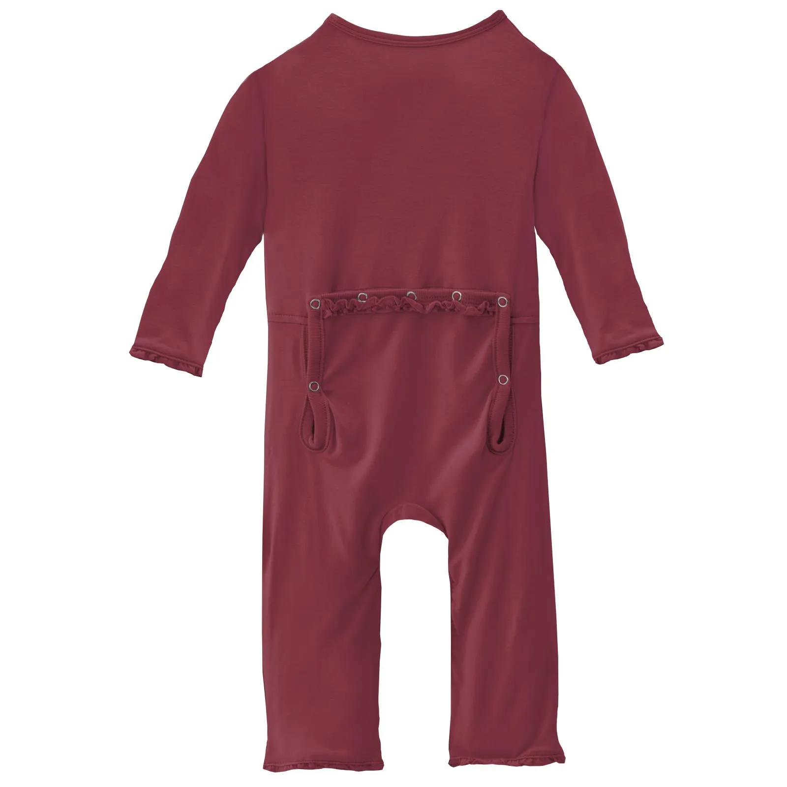 KicKee Pants Solid Wild Strawberry Muffin Ruffle Coverall with Zipper