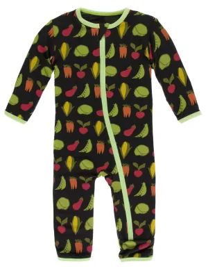 KicKee Pants Zebra Garden Veggies Coverall with Zipper