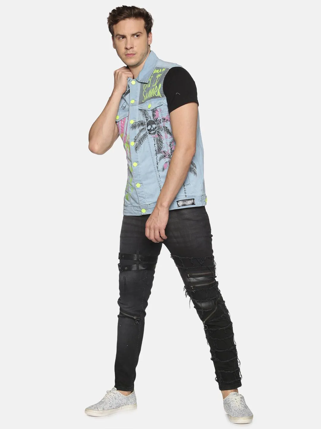 Kultprit Allover print sleeveless jacket