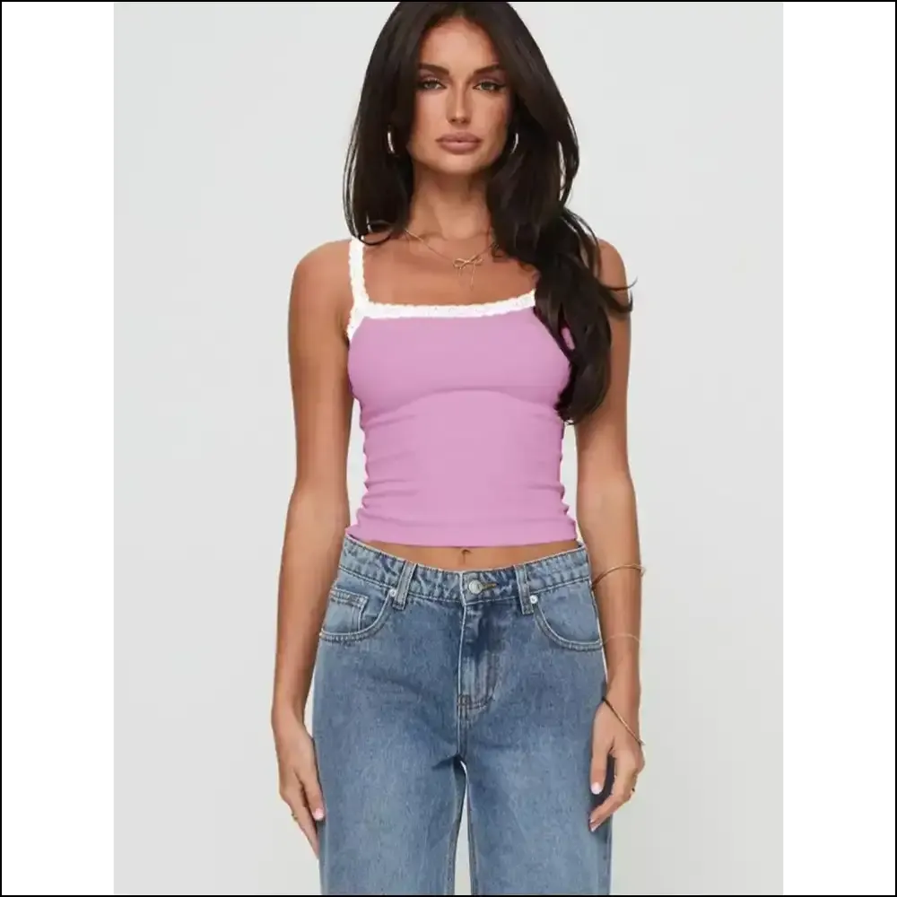 Lace Detail Cropped Cami