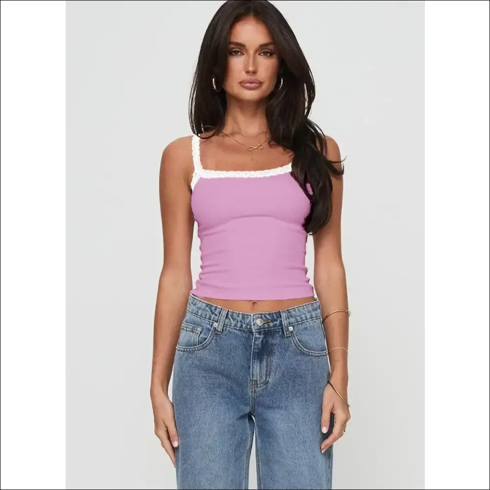 Lace Detail Cropped Cami