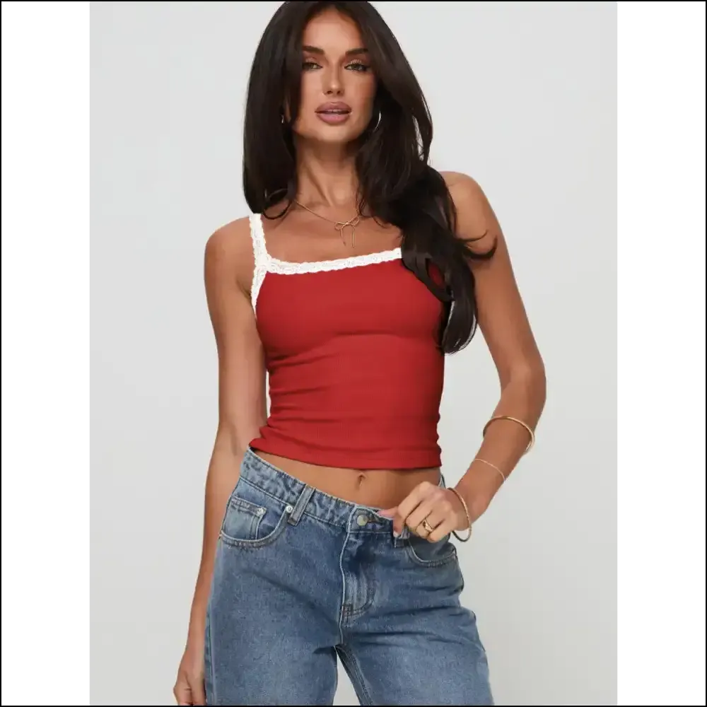 Lace Detail Cropped Cami