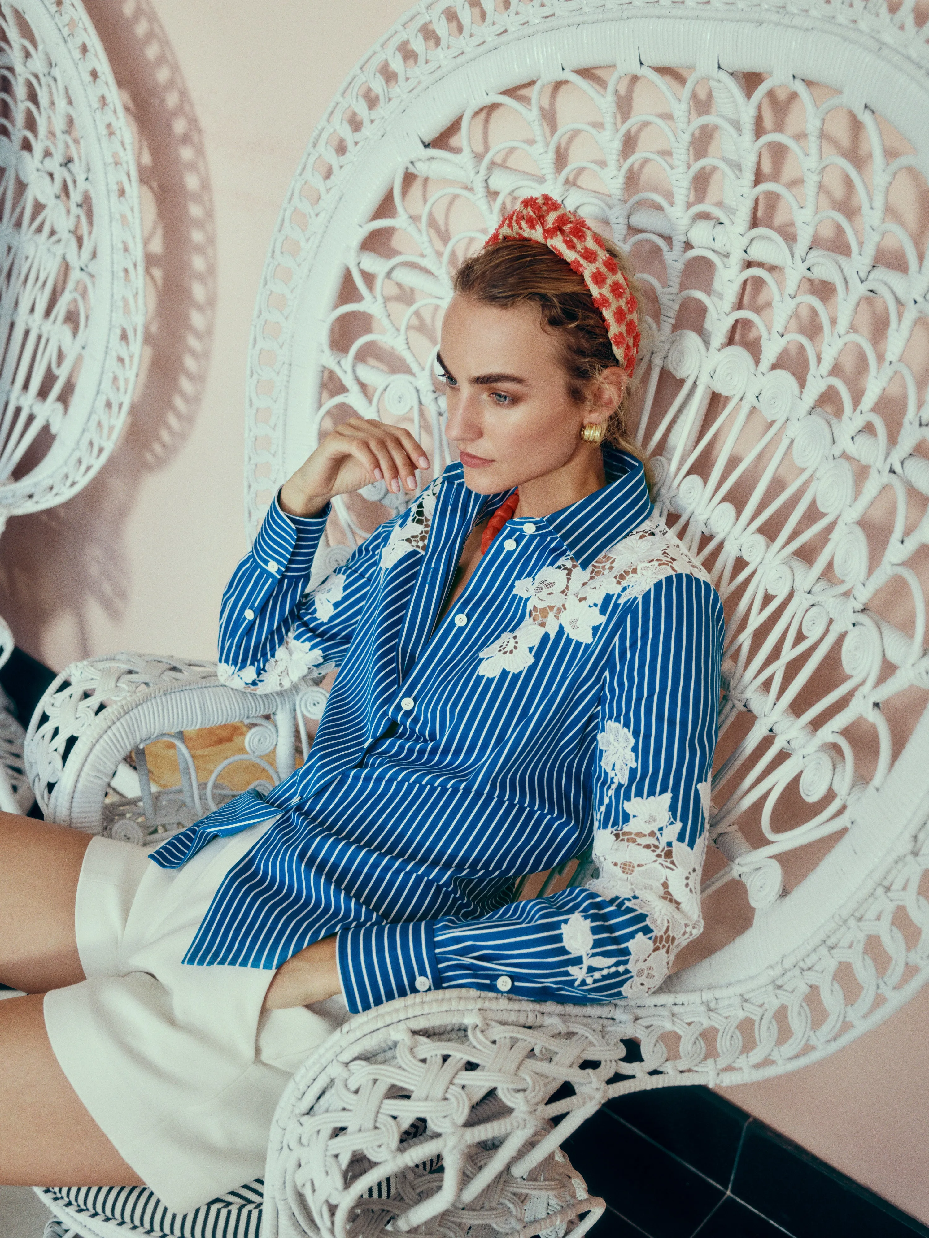 Lace Detailed Button Front Shirt