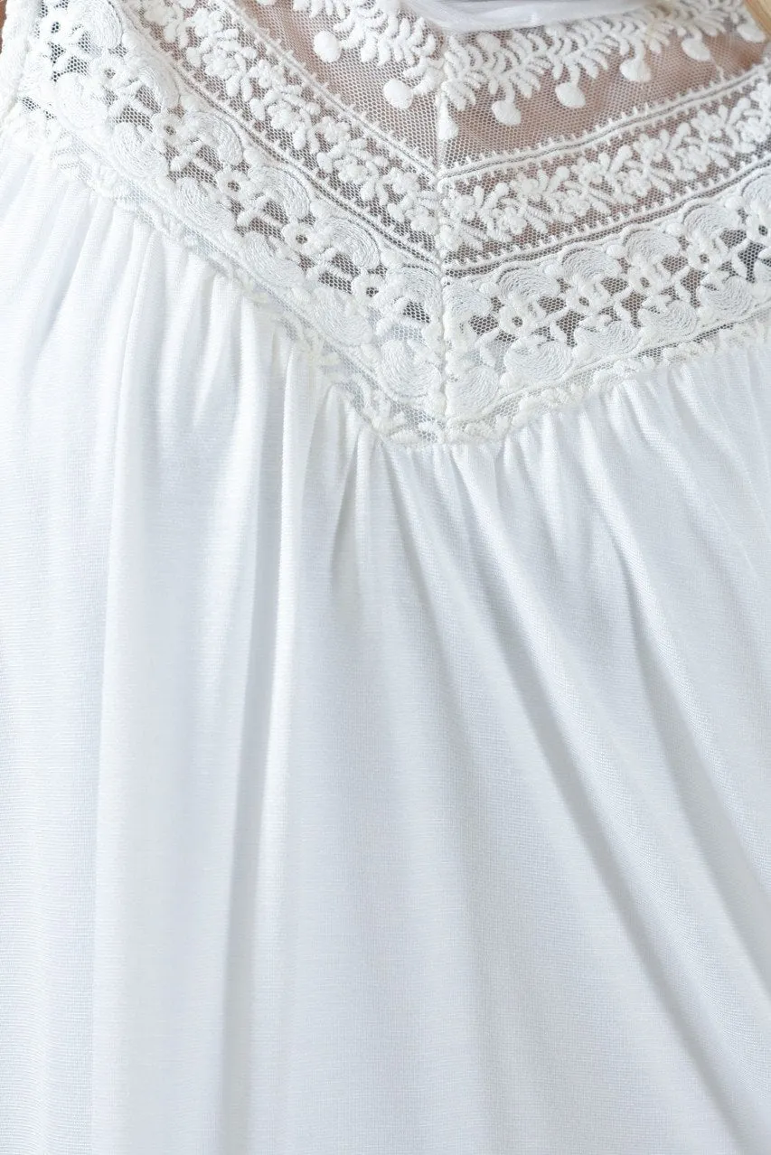 Lace Tank Top ~ Ivory