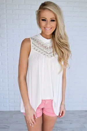 Lace Tank Top ~ Ivory