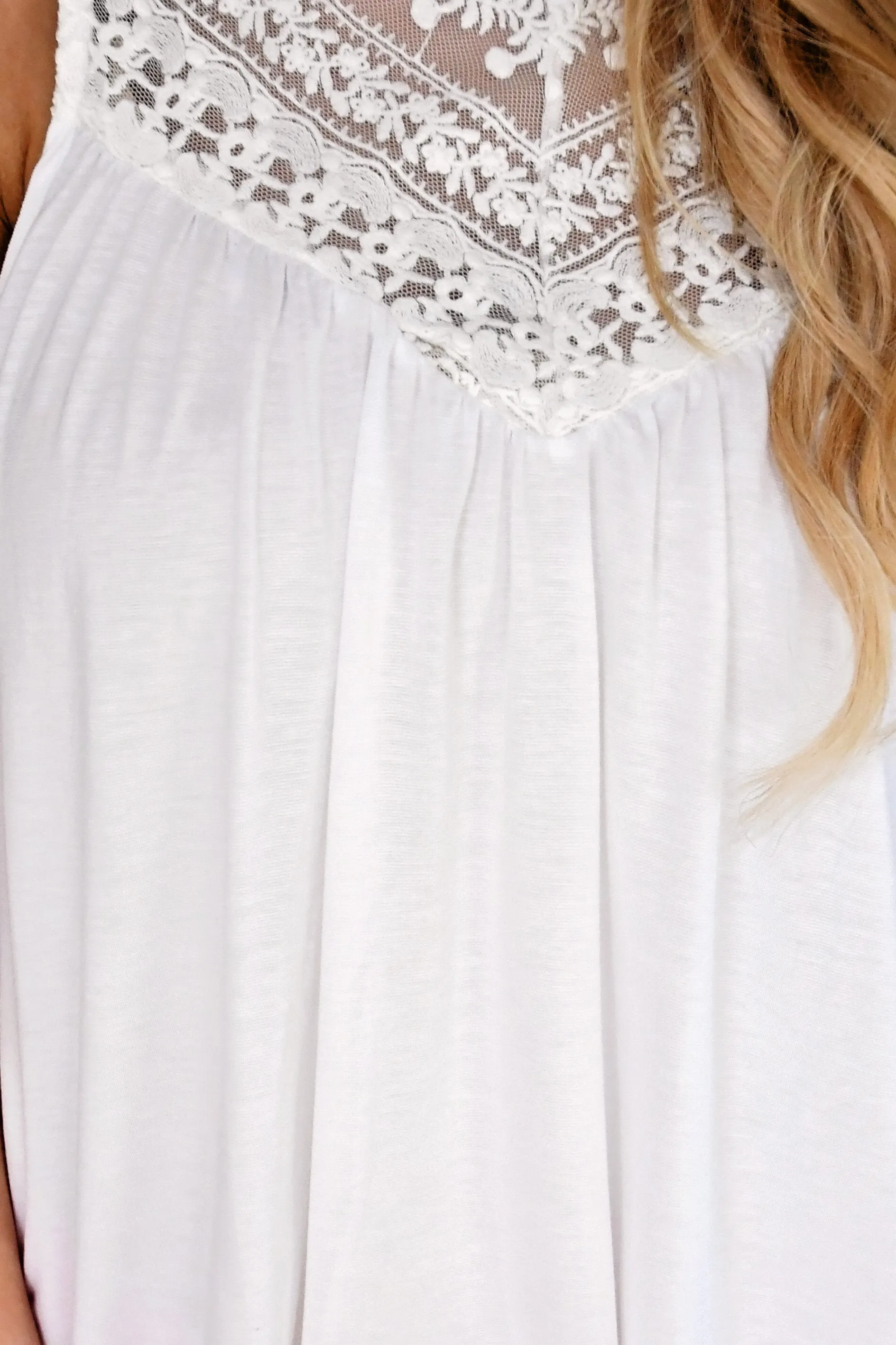 Lace Tank Top ~ Ivory