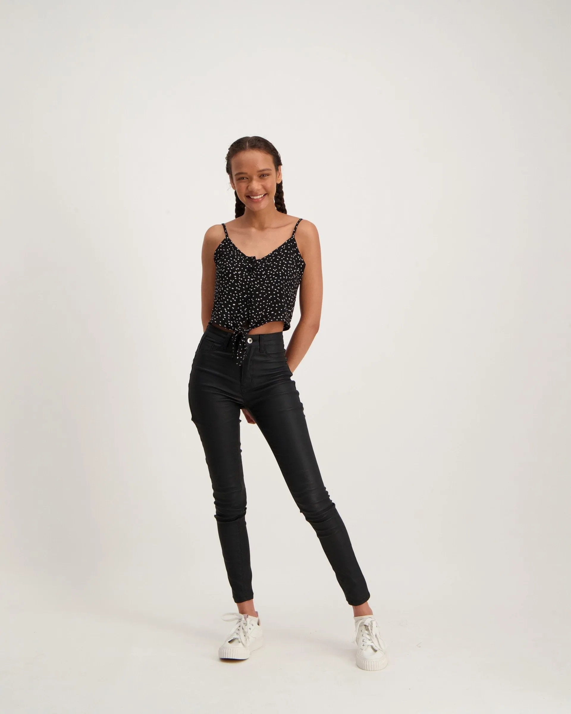 Ladies Button Up Front Spot Top
