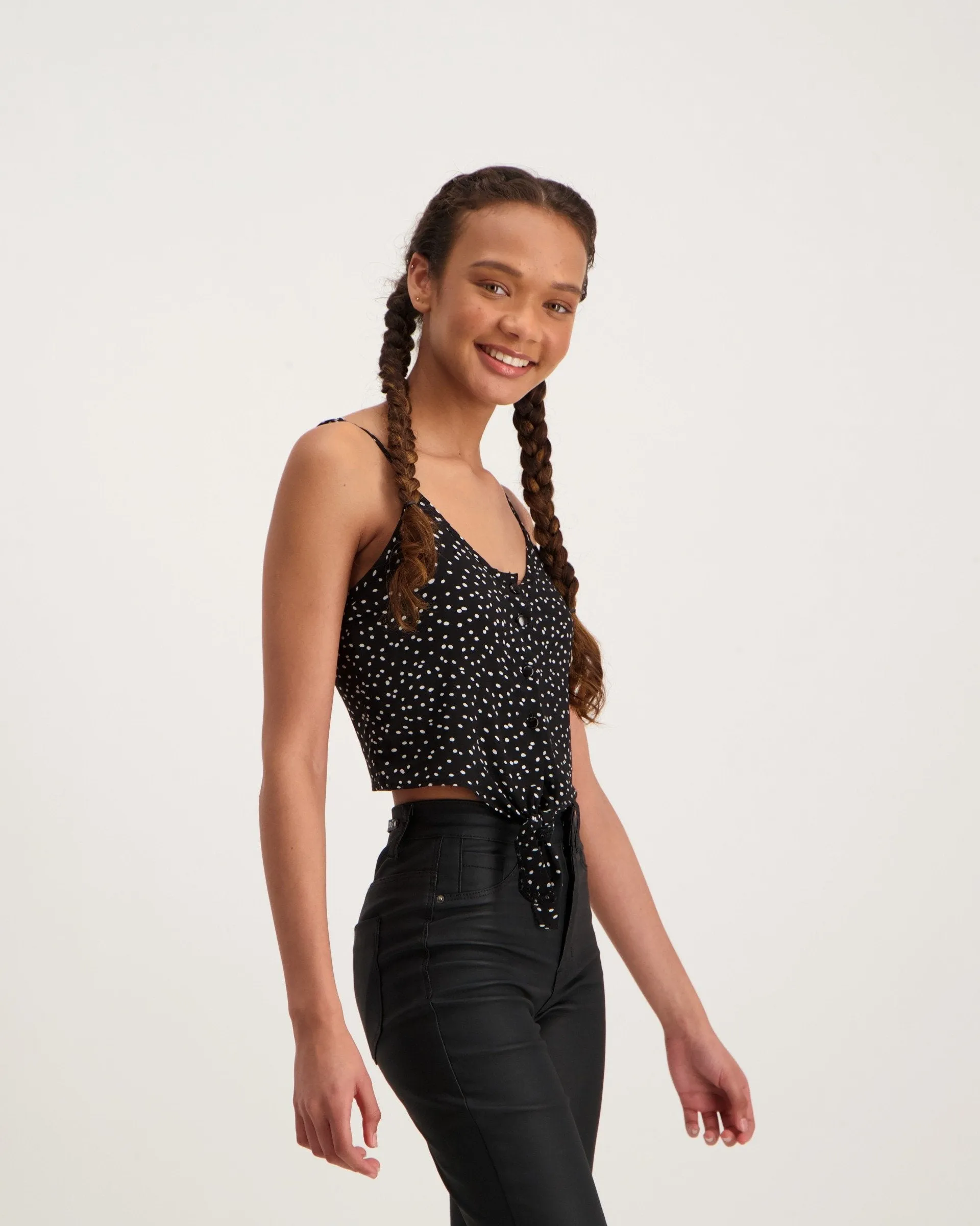 Ladies Button Up Front Spot Top