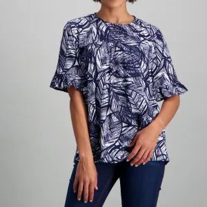 Ladies Frill Sleeve Blouse - Multi