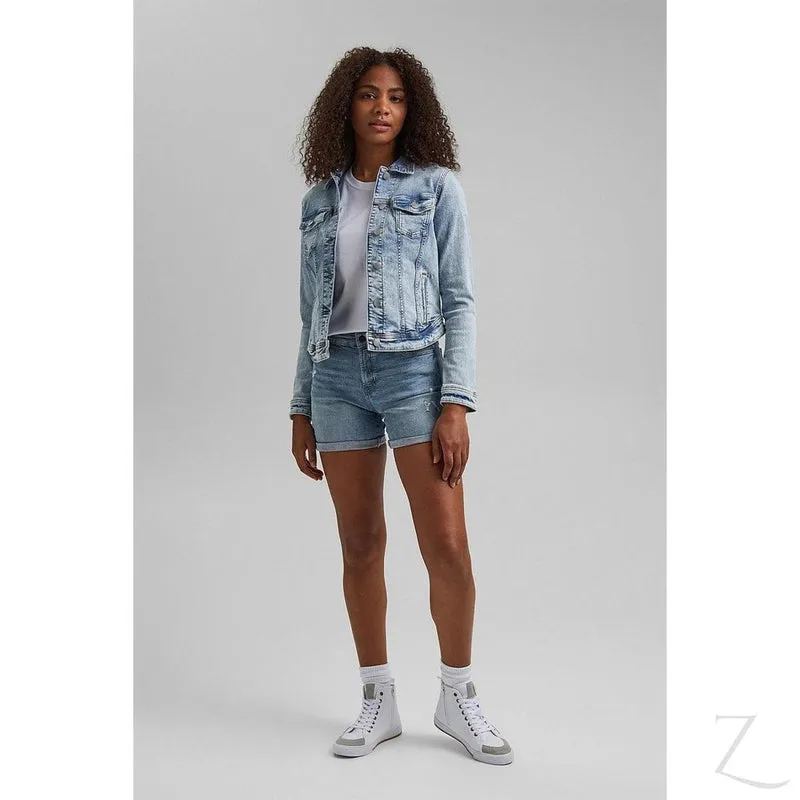 Ladies Super Stretchy Strong Denim Jacket | Ripped | "Lilly"