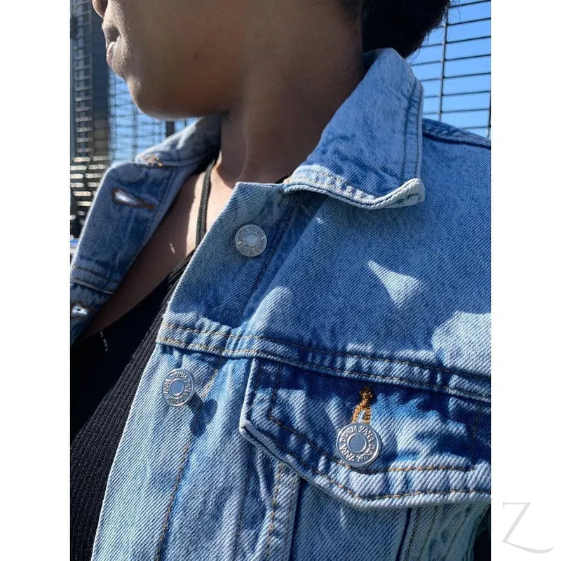 Ladies Super Strong Short Denim Jacket | Plain | "Zia"