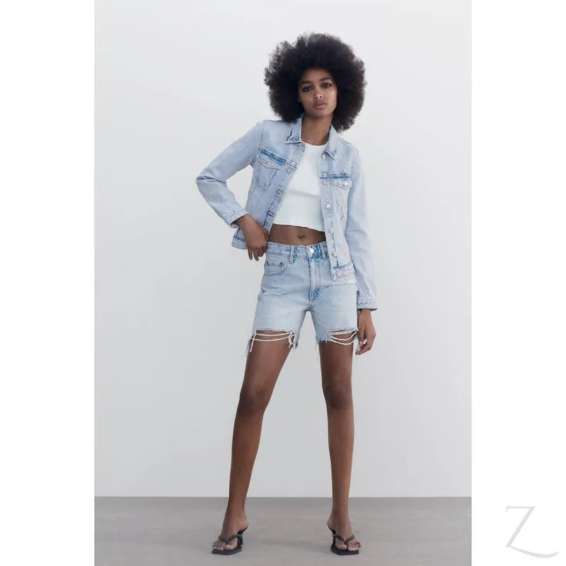 Ladies Super Strong Short Denim Jacket | Plain | "Zia"