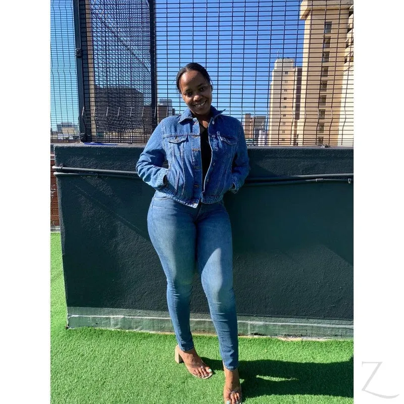 Ladies Super Strong Short Denim Jacket | Plain | "Zia"