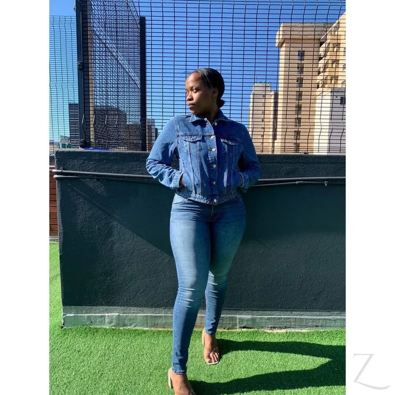 Ladies Super Strong Short Denim Jacket | Plain | "Zia"