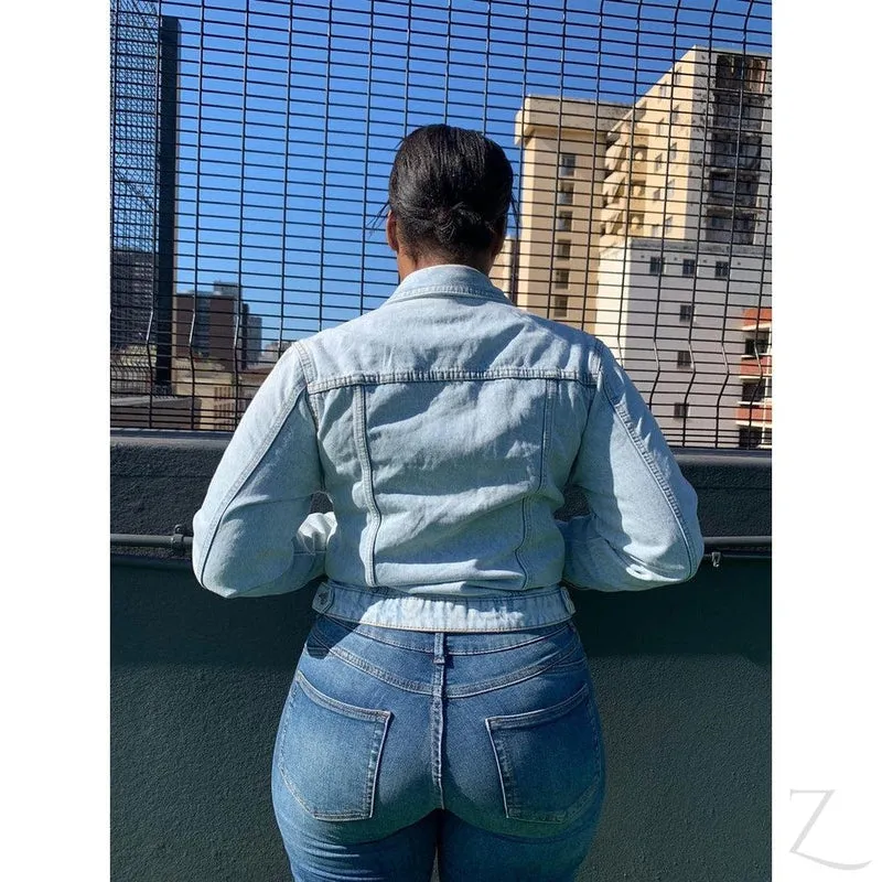 Ladies Super Strong Short Denim Jacket | Plain | "Zia"