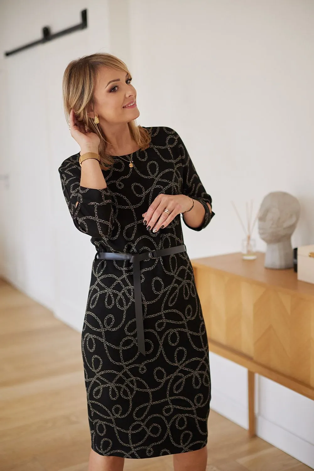 Lavish Draped Kimono Midi Dress
