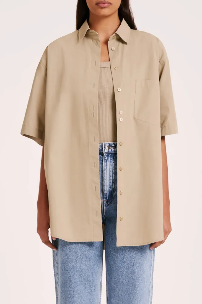 Leo Poplin Shirt Olive
