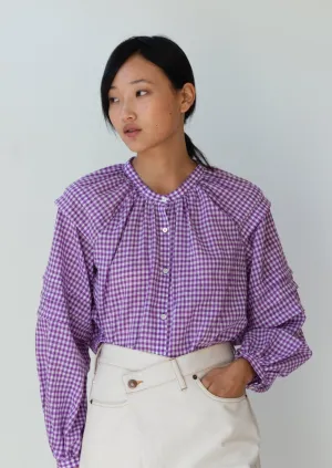 Leo Top - Violet Gingham