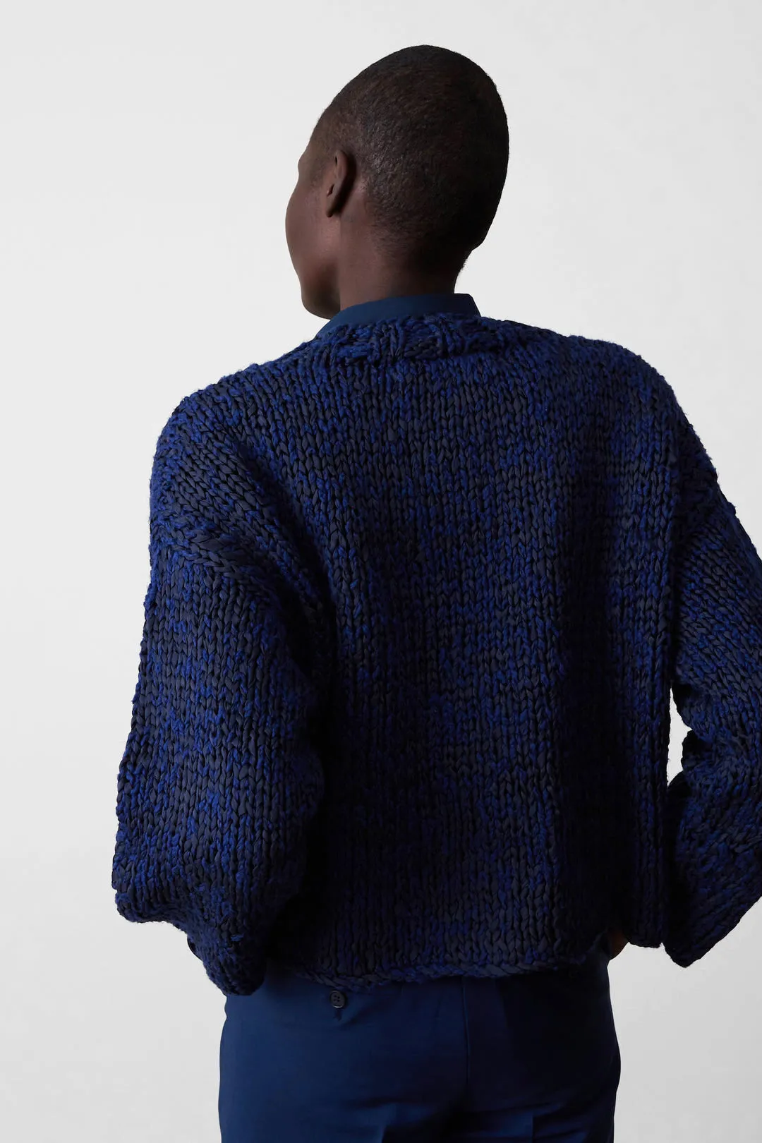 Lewiston Sweater in Indigo Boucle Cotton