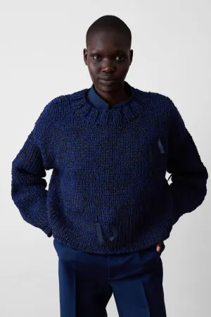 Lewiston Sweater in Indigo Boucle Cotton