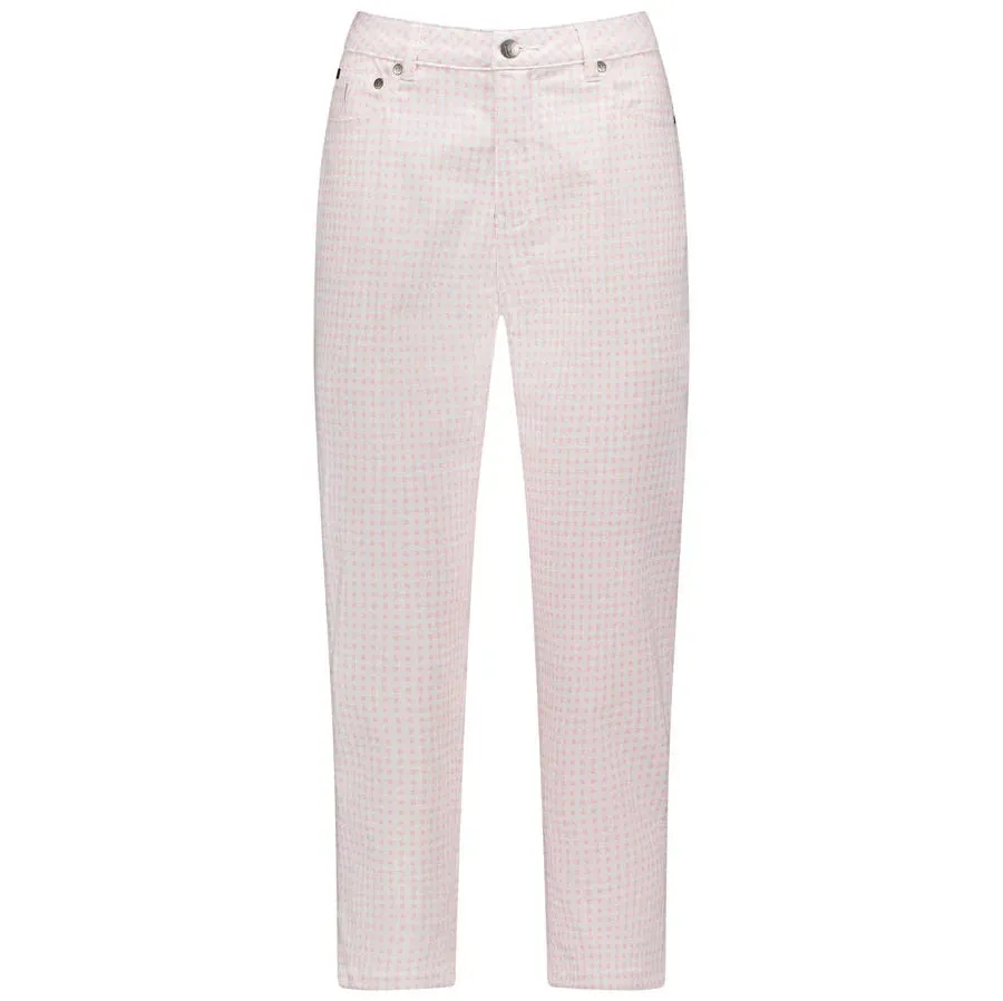 Lightweight 7/8 Pants - Pink Gingham