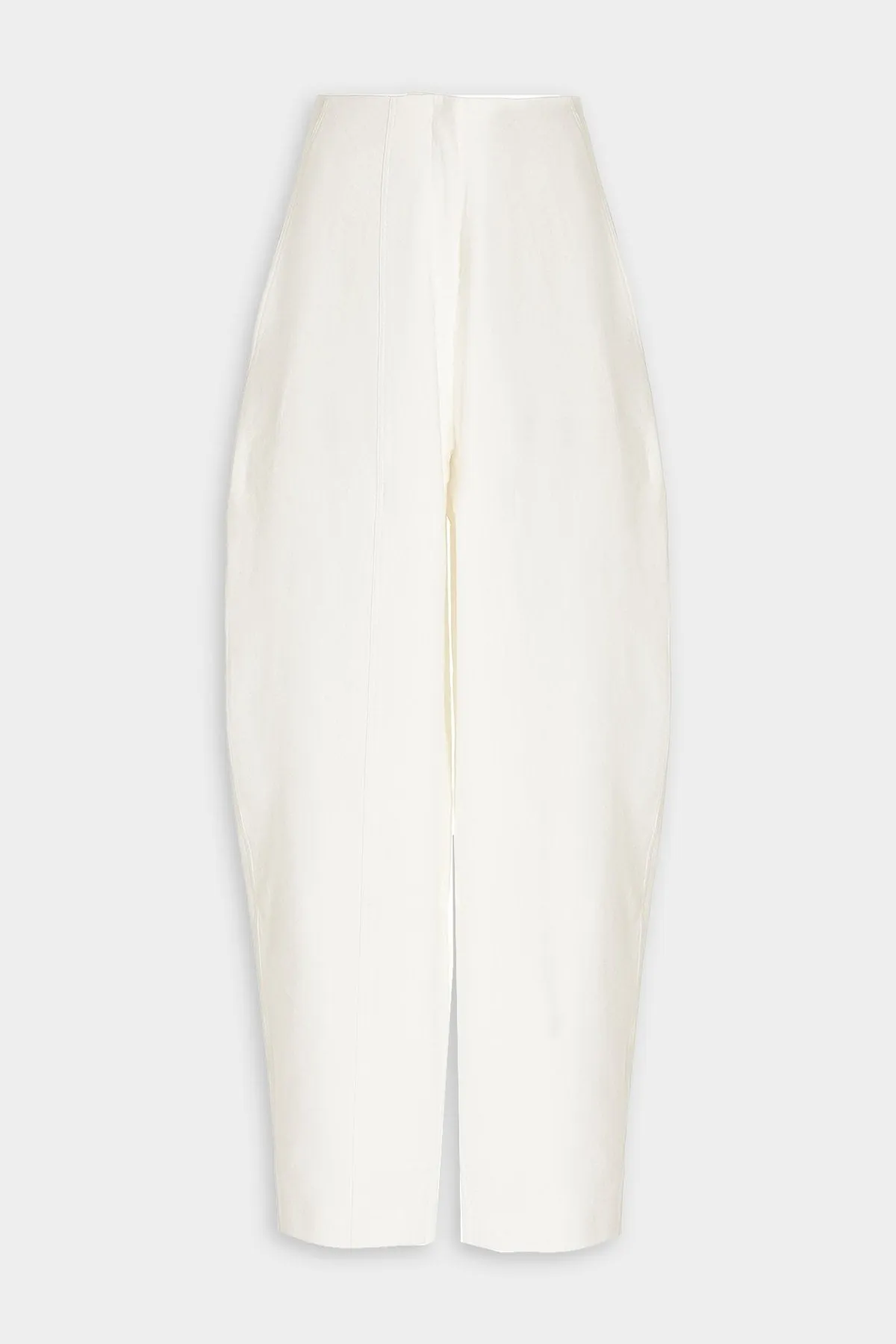 Linen-Blend Cocoon Trousers in White