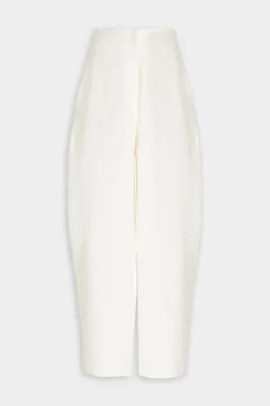 Linen-Blend Cocoon Trousers in White