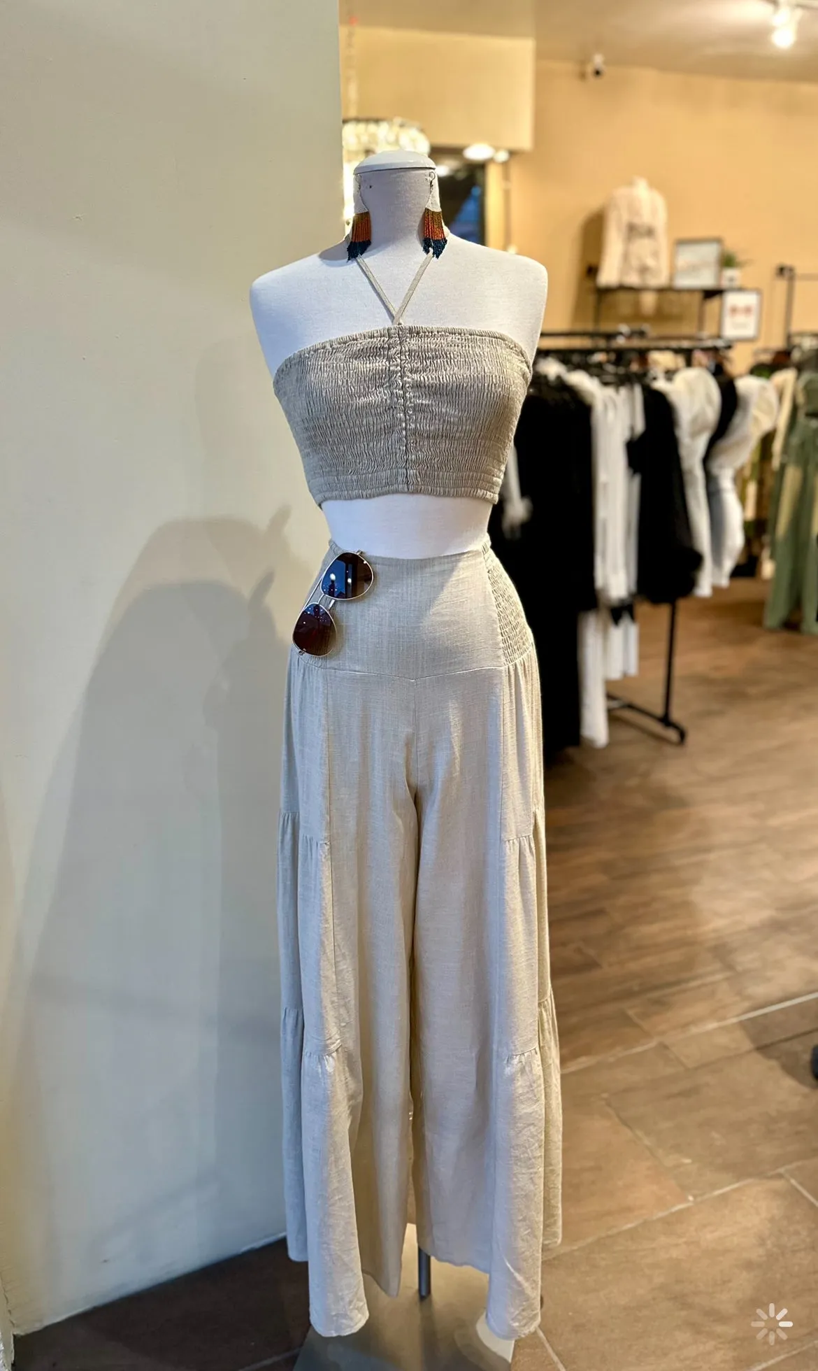 Linen Bra Top & Pants Set